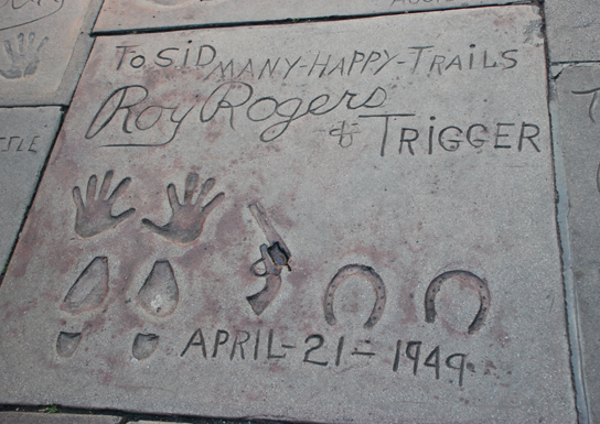 Roy Rogers - hand prints in concrete at Grauman's Chinese Theater 